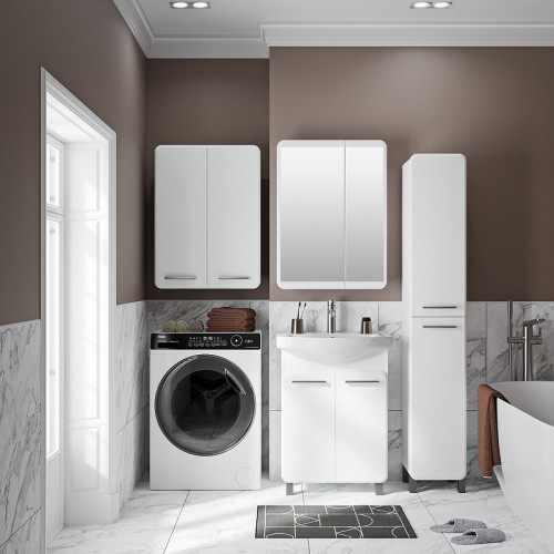 Тумба под раковину Runo Эрика 60 00-00004147 Белая МДФ / ЛДСП