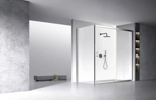 Душевая стенка Veconi Rovigo KP-13 80 KP13-80-01-C5 профиль Хром стекло прозрачное