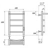 Электрический полотенцесушитель Point Афина PN04846PB П3 400x600 с полкой, диммер справа Черный
