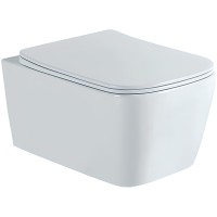Комплект унитаза Aquatek Либра New AQ1148N-00 с инсталляцией Tece Now 9400414 с сиденьем Микролифт и Черной матовой клавишей смыва фарфор подвесной