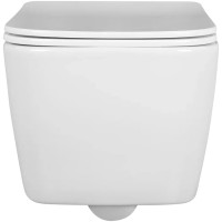Комплект унитаза Aquatek Либра New AQ1148N-00 с инсталляцией Tece Now 9400414 с сиденьем Микролифт и Черной матовой клавишей смыва фарфор подвесной