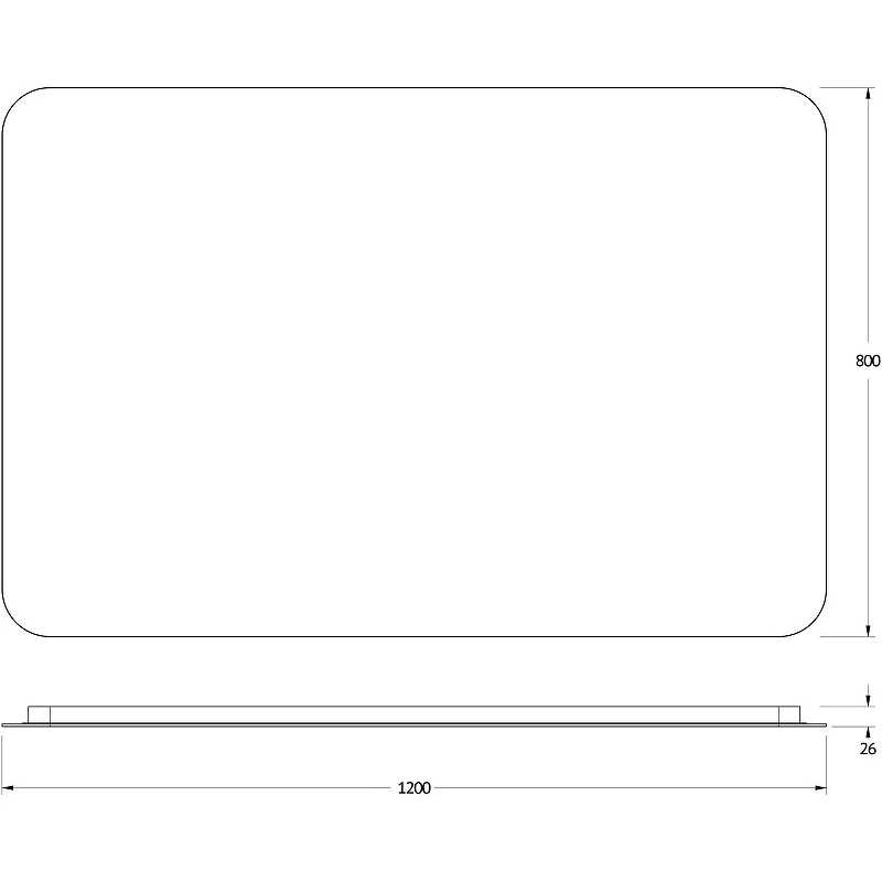 Зеркало Defesto Opti 120x80 DF 2820RH с подсветкой 38W-3000К/ИК - выключатель/Теплый белый свет
