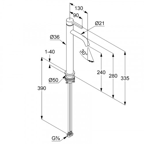 Смеситель для раковины Kludi Nova Fonte Pura 202983915 Черный матовый латунь