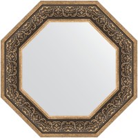 Зеркало Evoform Octagon 64х64 BY 7378 в багетной раме - Вензель серебряный 101 мм стекло