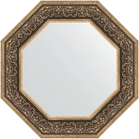 Зеркало Evoform Octagon 64х64 BY 7378 в багетной раме - Вензель серебряный 101 мм стекло