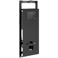 Инсталляция WasserKRAFT Salm 27TLT.010.ME.BL.MB01 для унитаза Черное стекло с Черной матовой клавишей смыва нержавеющая сталь