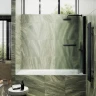 Шторка для ванны Maybah Glass MGV-787-6 700х1400 поворотная на монопетле с полотенцедержателем Черный стекло сатиновое