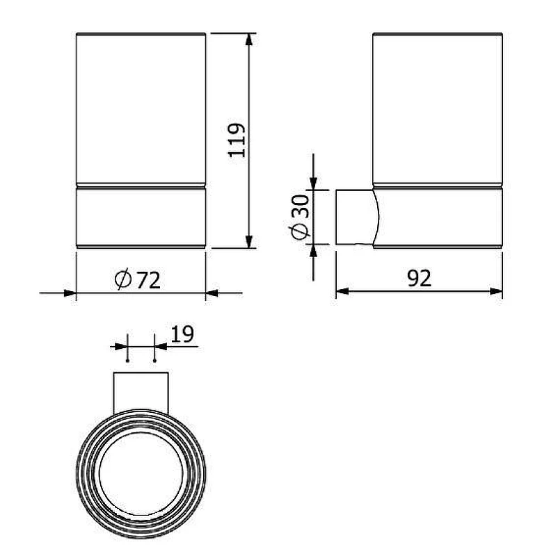 Стакан для зубных щеток Kludi Vela R 58975N2 цвет Оружейная сталь брашированная