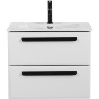 Тумба под раковину Cezares Eco-Cer-N 60 ECO-CER-N-600-2C-SO-BL подвесная Bianco Lucido без ручек МДФ / ЛДСП