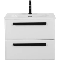 Тумба под раковину Cezares Eco-Cer-N 60 ECO-CER-N-600-2C-SO-BL подвесная Bianco Lucido без ручек МДФ / ЛДСП