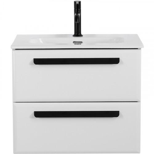 Тумба под раковину Cezares Eco-Cer-N 60 ECO-CER-N-600-2C-SO-BL подвесная Bianco Lucido без ручек МДФ / ЛДСП