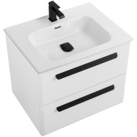 Тумба под раковину Cezares Eco-Cer-N 60 ECO-CER-N-600-2C-SO-BL подвесная Bianco Lucido без ручек МДФ / ЛДСП