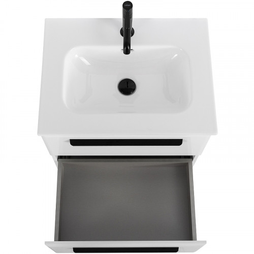 Тумба под раковину Cezares Eco-Cer-N 60 ECO-CER-N-600-2C-SO-BL подвесная Bianco Lucido без ручек МДФ / ЛДСП