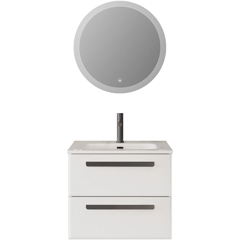 Тумба под раковину Cezares Eco-Cer-N 60 ECO-CER-N-600-2C-SO-BL подвесная Bianco Lucido без ручек МДФ / ЛДСП