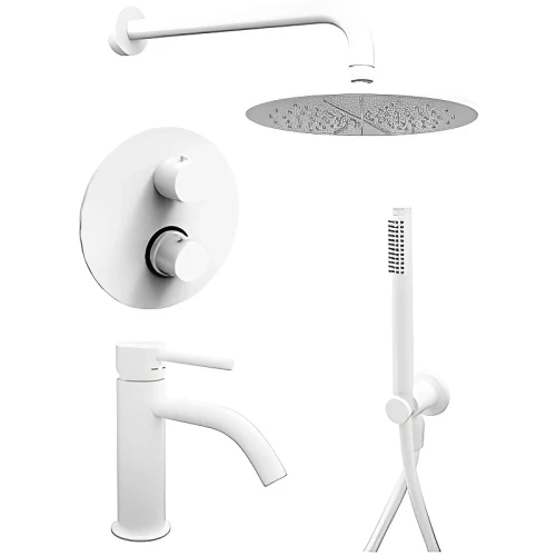 Комплект смесителей Paffoni Light KITLIQ018BO071 Белый матовый латунь