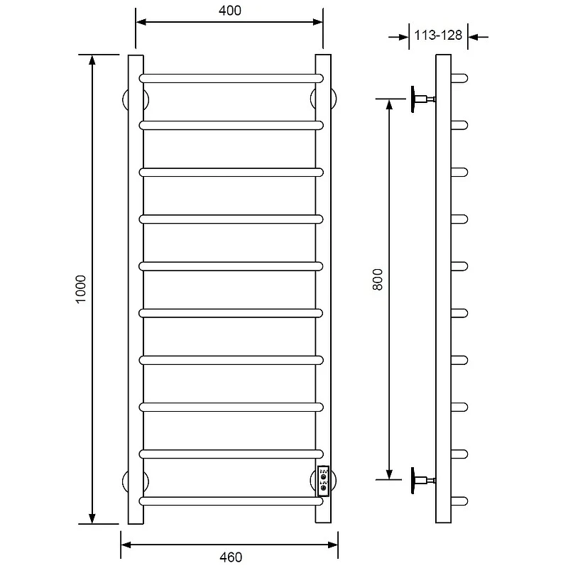 Электрический полотенцесушитель Comfysan Scola EC-10 100x40 016708 Белый матовый