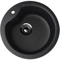 Кухонная мойка Ulgran Classic U-102-308 Черная искусственный камень (литьевой мрамор) встраиваемый