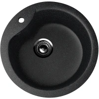 Кухонная мойка Ulgran Classic U-102-308 Черная искусственный камень (литьевой мрамор) встраиваемый