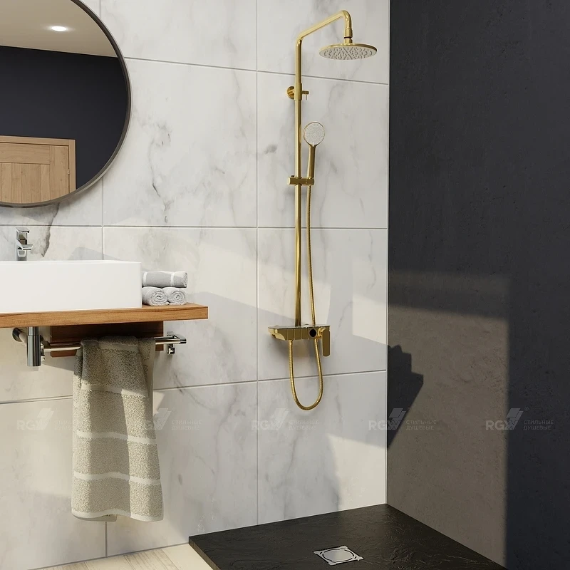 Душевая система RGW Shower Panels SP-33G 51140133-06 Золото латунь на стену