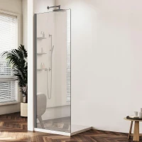Душевая перегородка Vincea Walk-In 90 VSW-1HWS900MRGM профиль Вороненая сталь стекло зеркальное