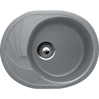 Кухонная мойка Ulgran Classic U-403-309 Темно-серая искусственный камень (литьевой мрамор) встраиваемый