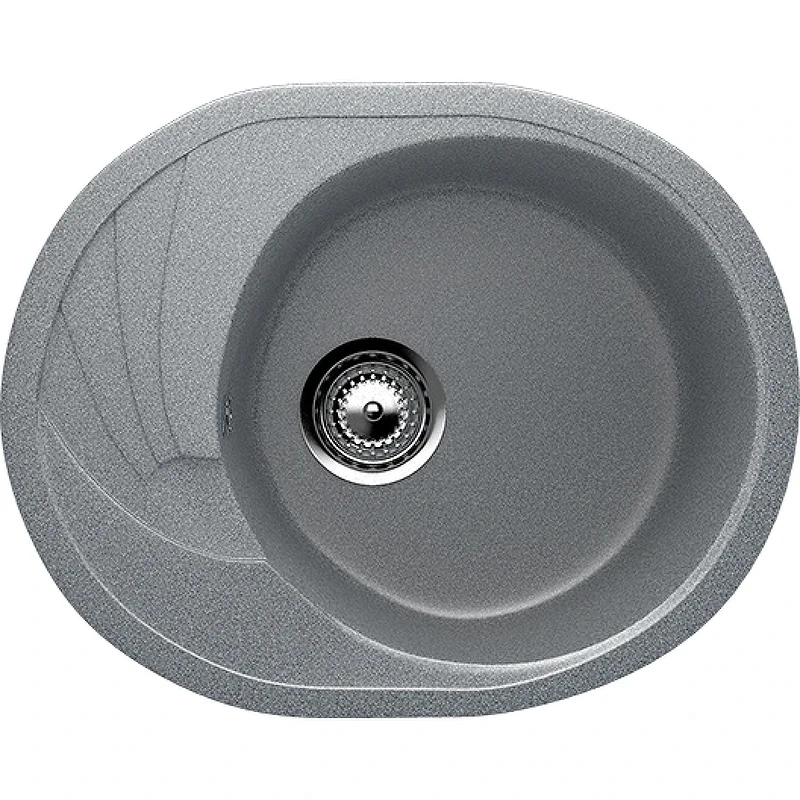 Кухонная мойка Ulgran Classic U-403-309 Темно-серая искусственный камень (литьевой мрамор) встраиваемый