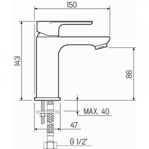 Смеситель для раковины Ростовская Мануфактура Сантехники SL133-001F Хром