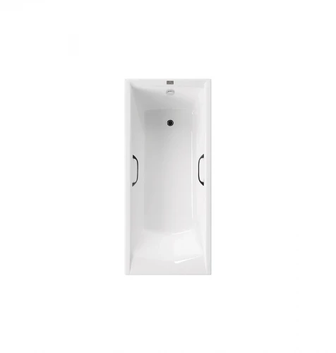 Чугунная ванна Vinsent Veron Devon 180x75 VDV1807545H/VH0012BL цвет Белый с квадратными черными матовыми ручками
