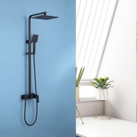 Душевая система Abber Daheim AF8220B Черная матовая латунь на стену