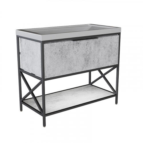 Тумба под раковину Mixline Бруклин 100 543946 цвет Бетон