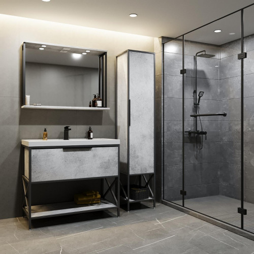 Тумба под раковину Mixline Бруклин 100 543946 цвет Бетон