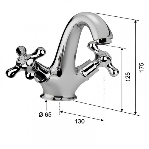 Смеситель для раковины Remer Liberty 13LIBDO Золото латунь