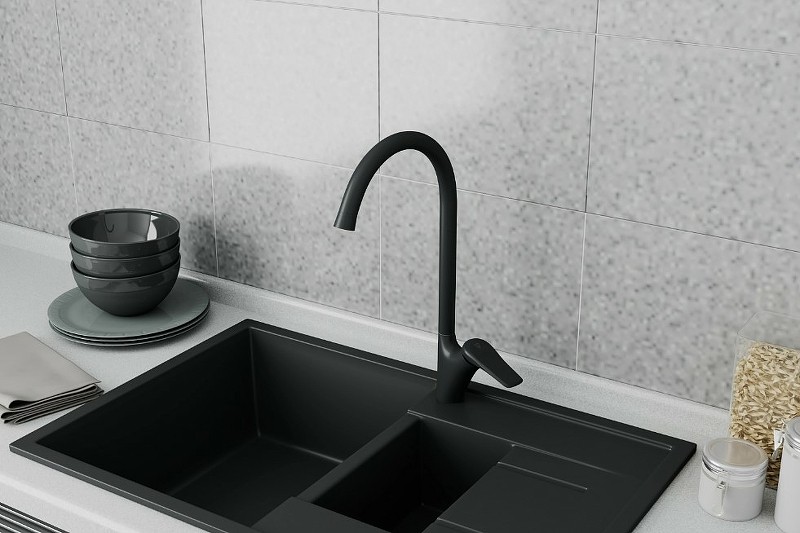 Смеситель для кухни Rush Nevis NE1735-22Black Черный матовый