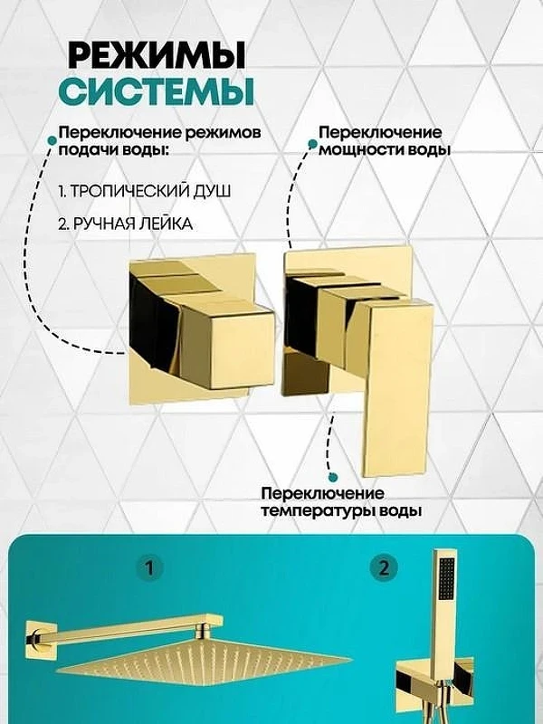 Душевая система Grocenberg GB5080GO Золото