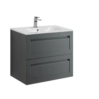 Тумба под раковину Art&Max Platino 60 AM-Platino-600-2C-SO-GM-Cer подвесная цвет Серый матовый