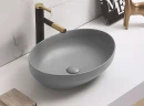 Раковина-чаша CeramaLux 50 78590MH Светло-серая матовая фаянс накладная