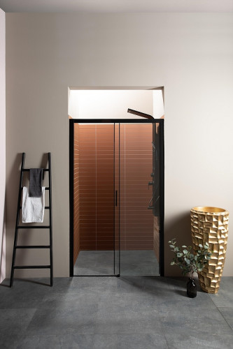 Душевая дверь Aquanet Pleasure AE60-N-160H200U-BT 160 273600 профиль Черный матовый стекло прозрачное