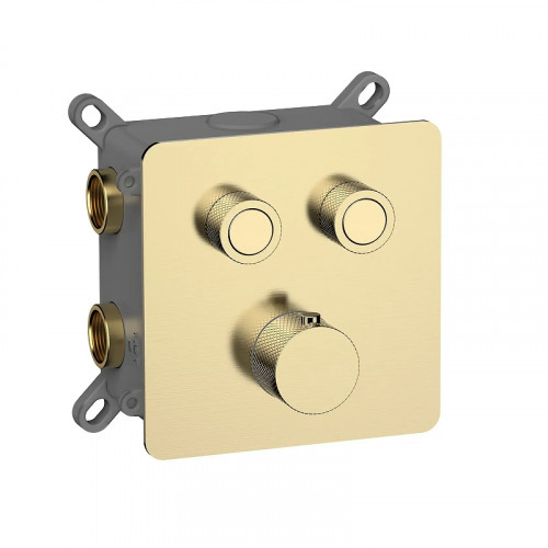 Смеситель для душа AQUAme AQM8811BG с термостатом цвет Шлифованное золото