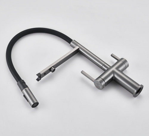 Смеситель для кухни Rose R458T цвет Оружейная сталь Черный