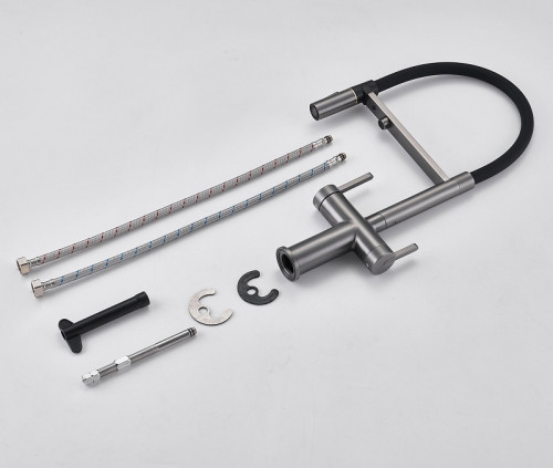 Смеситель для кухни Rose R458T цвет Оружейная сталь Черный