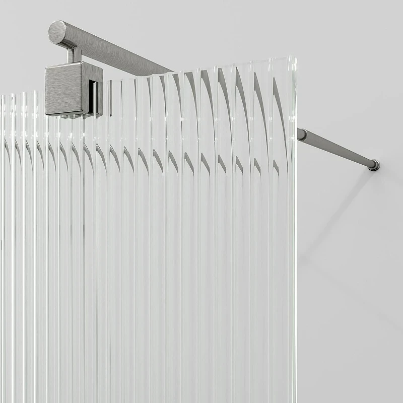 Душевая перегородка WasserKRAFT Vechte 110 60W46BN-FL профиль Никель стекло рифленое