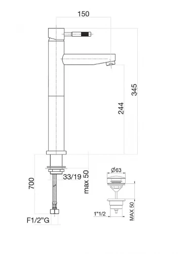 Смеситель для раковины Fiore Xenon 44CR5290 цвет Хром