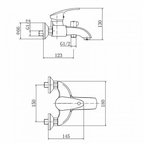 Смеситель для ванны Fashun A3221 цвет Хром