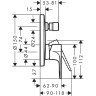 Смеситель для душа Hansgrohe Rebris E 72468670 Черный матовый латунь встраиваемый однорычажный