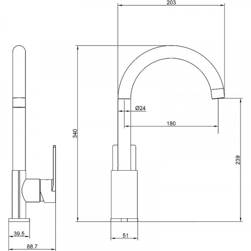 Смеситель для кухни beWash Purify BVMM0KT500 Хром латунь