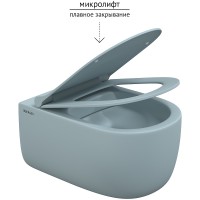 Унитаз Berges Ego XL 083229 подвесной Голубой матовый с сиденьем Микролифт фарфор подвесной