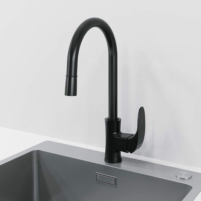 Смеситель для кухни Laparet Lisera Pro N2042429LPT Черный латунь