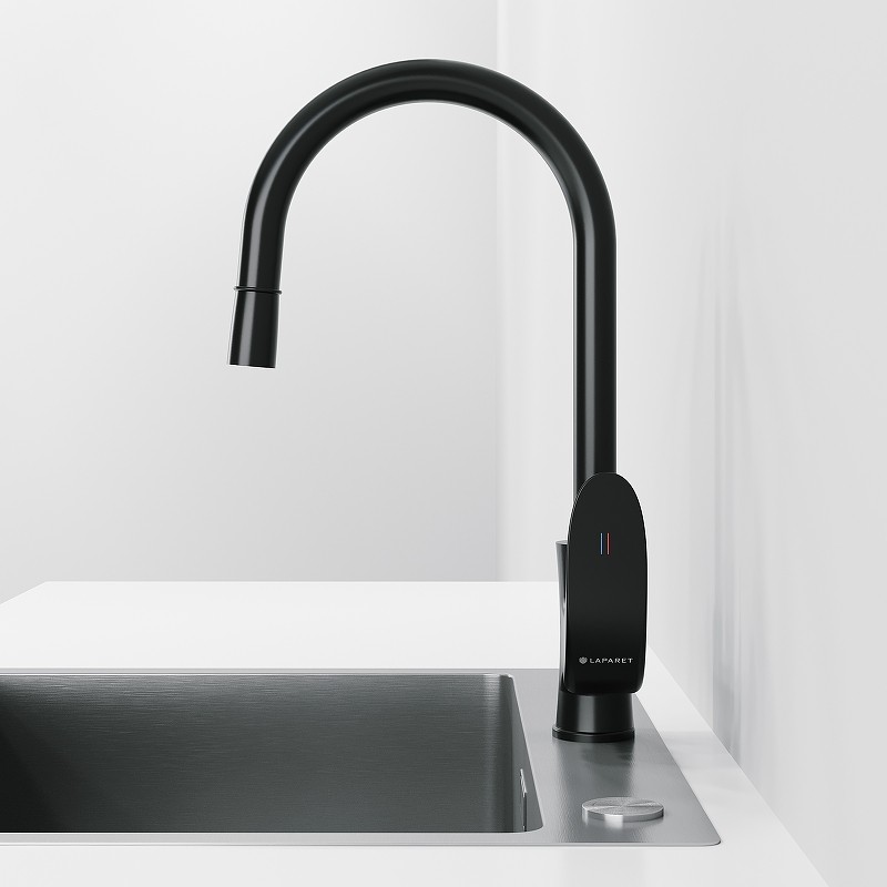 Смеситель для кухни Laparet Lisera Pro N2042429LPT Черный латунь