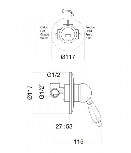Смеситель для душа Fiore Imperiale 83CR5130 Хром