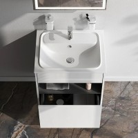 Раковина AM.PM Func 60 M8FWPC0600WM Белая матовая искусственный камень (литьевой мрамор) полувстраиваемая